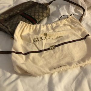 Gucci brown & tan 5 ft shoulder strap